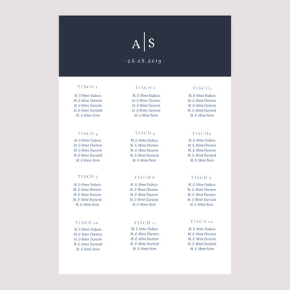 Sitzplan Hochzeit Porträt 60 x 90 cm Minimalistische Nuancen foto N° 2