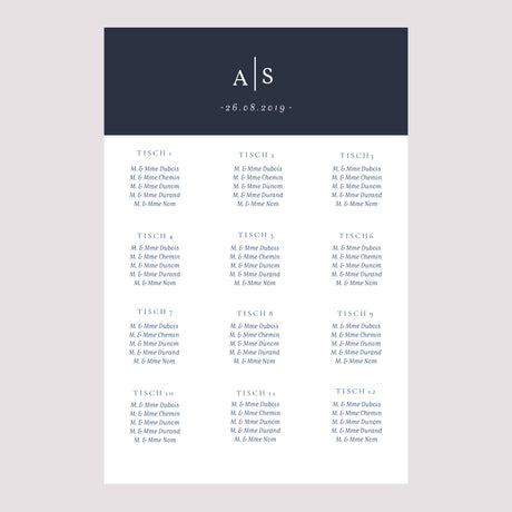 Sitzplan Hochzeit Porträt 60 x 90 cm Minimalistische Nuancen