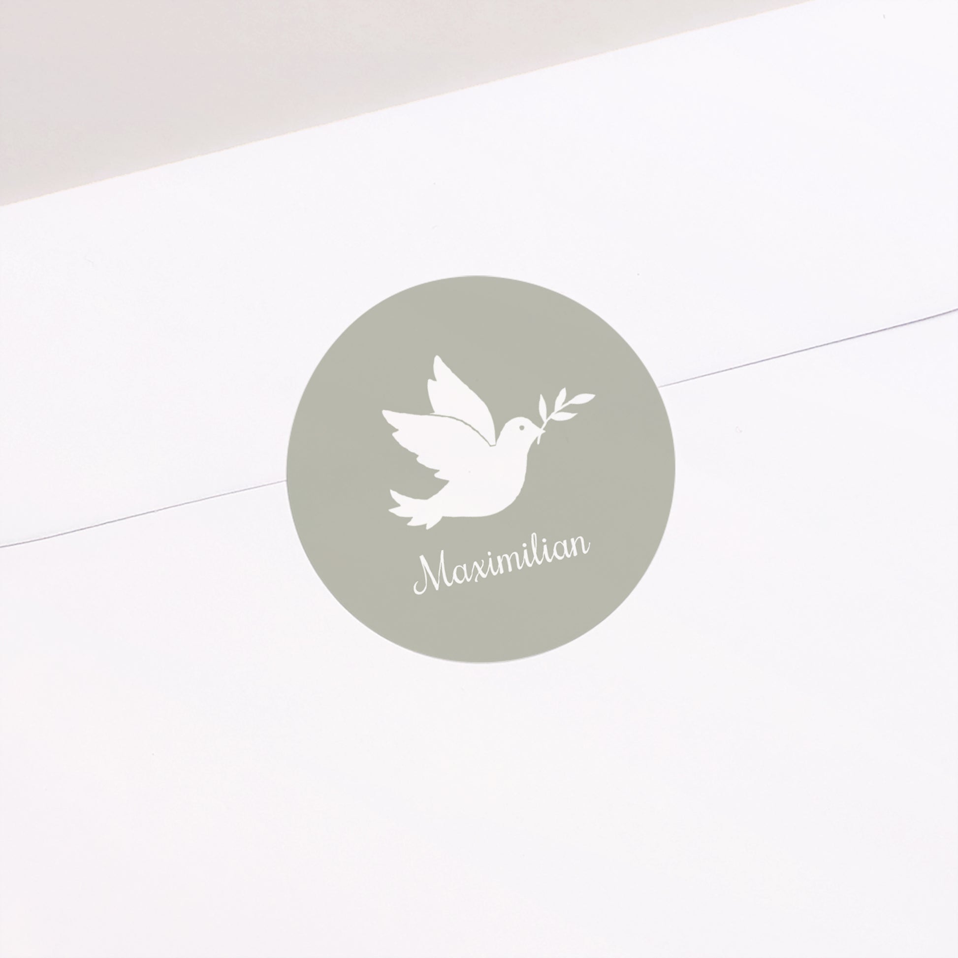 Sticker Taufe Rund Krone Taube foto N° 2