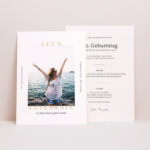 Einladungskarte Geburtstag Feiern wir 30 Jahre foto