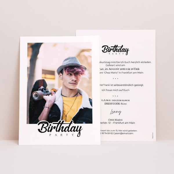 Einladungskarte Geburtstag Birthday Party foto