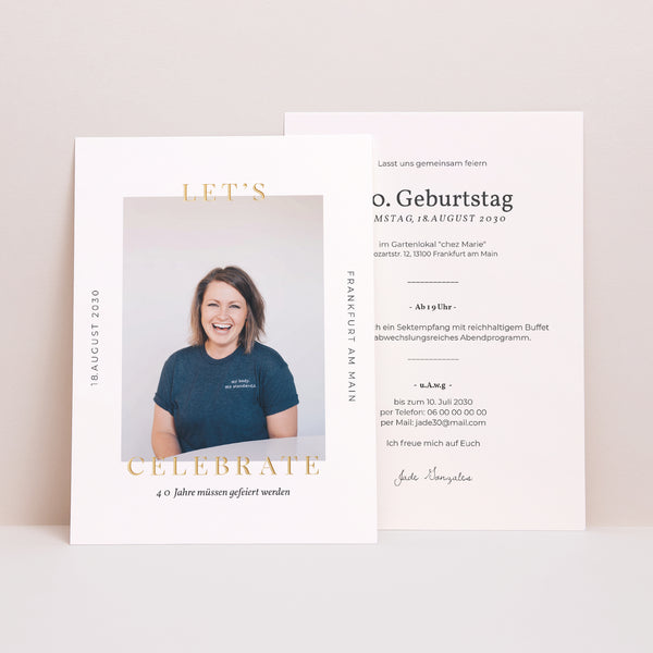 Einladungskarte Geburtstag Feiern wir 40 Jahre foto