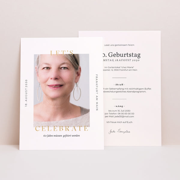 Einladungskarte Geburtstag Feiern wir 60 Jahre foto