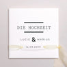 Hochzeitseinladung Quadratische Hülle, 3 Karten, Etikett Cappuccino foto N° 1