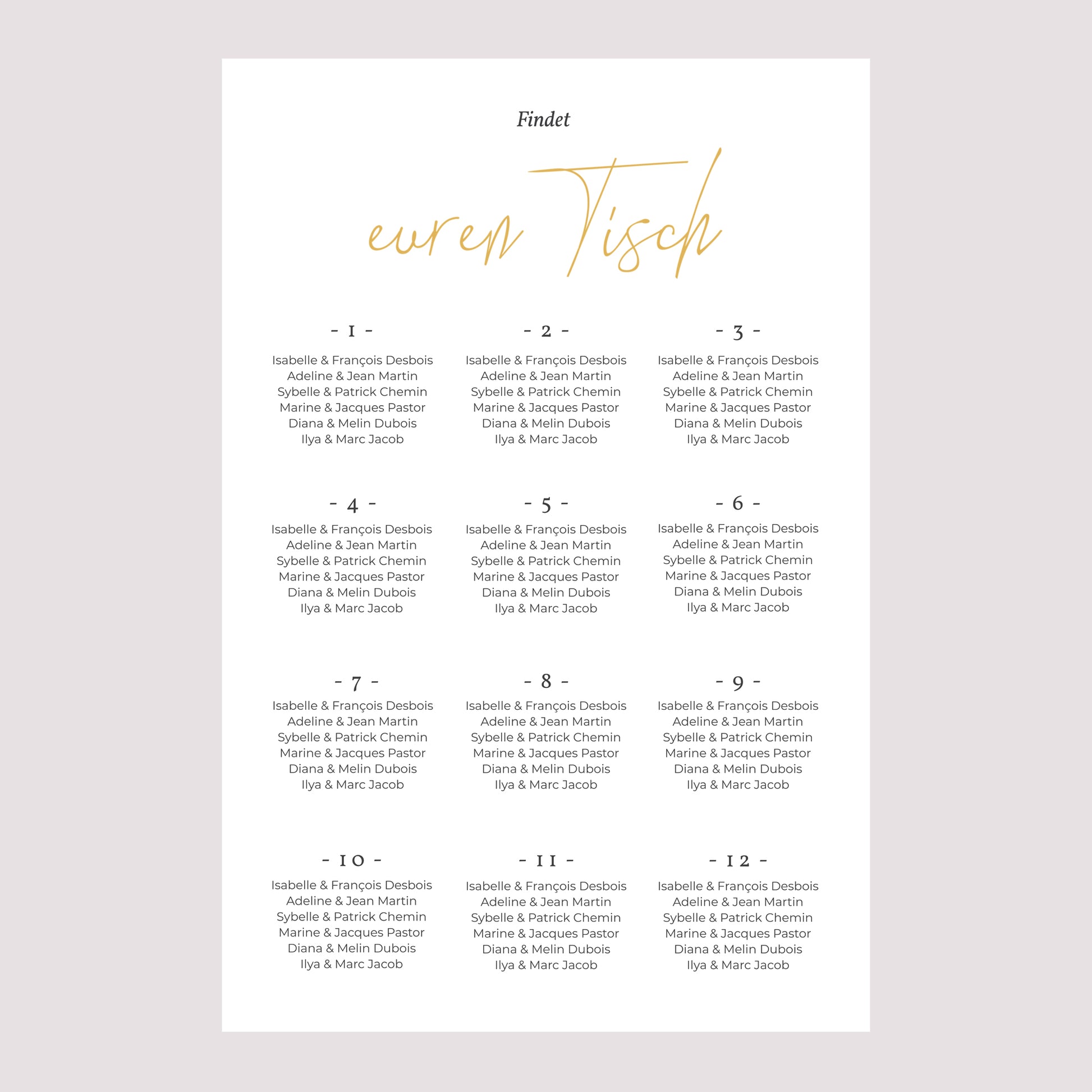 Sitzplan Hochzeit Porträt 60 x 90 cm Wir heiraten foto N° 2