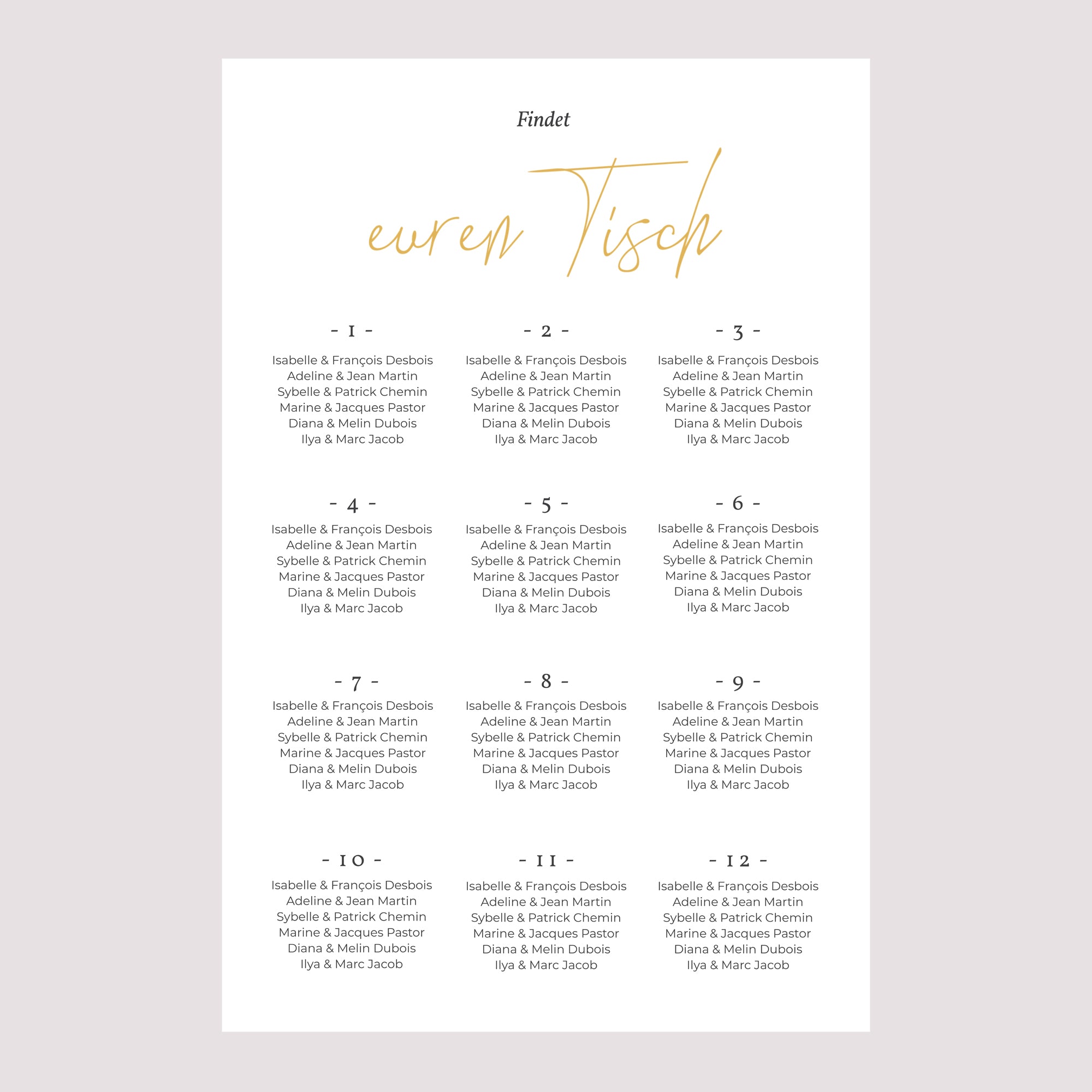 Sitzplan Hochzeit Porträt 60 x 90 cm Wir heiraten foto N° 2