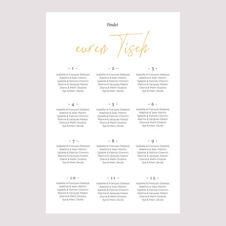 Sitzplan Hochzeit Porträt 60 x 90 cm Wir heiraten