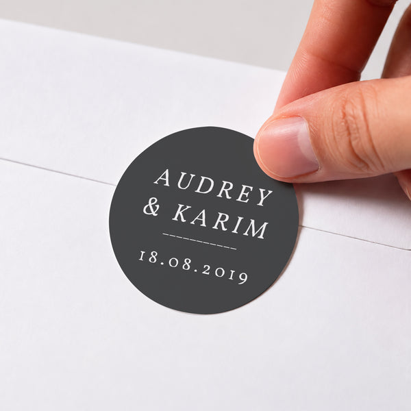 Sticker Hochzeit Rund Wir heiraten foto