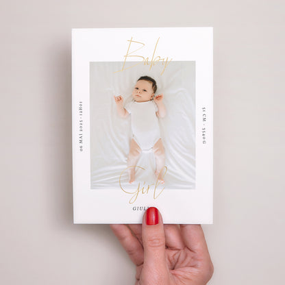 Geburtskarten Baby Girl Gold foto N° 2