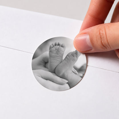 Sticker Geburt Rund Baby Girl Gold foto N° 1