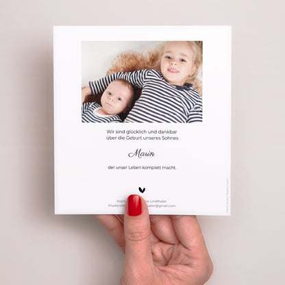 Geburtskarten Quadrat Schwester und Bruder foto N° 3
