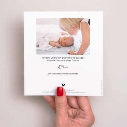 Geburtskarten Quadrat Bruder und Schwester foto N° 3