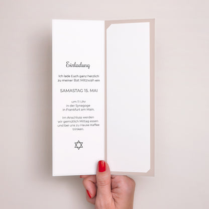 Einladungskarte Bat Mitzvah Fotoautomaten Lesezeichen Erwachen foto N° 2