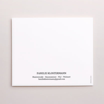 Dankeskarte Geburt Asymmetrische Zweiflügeltür Aquarell Blume foto N° 3
