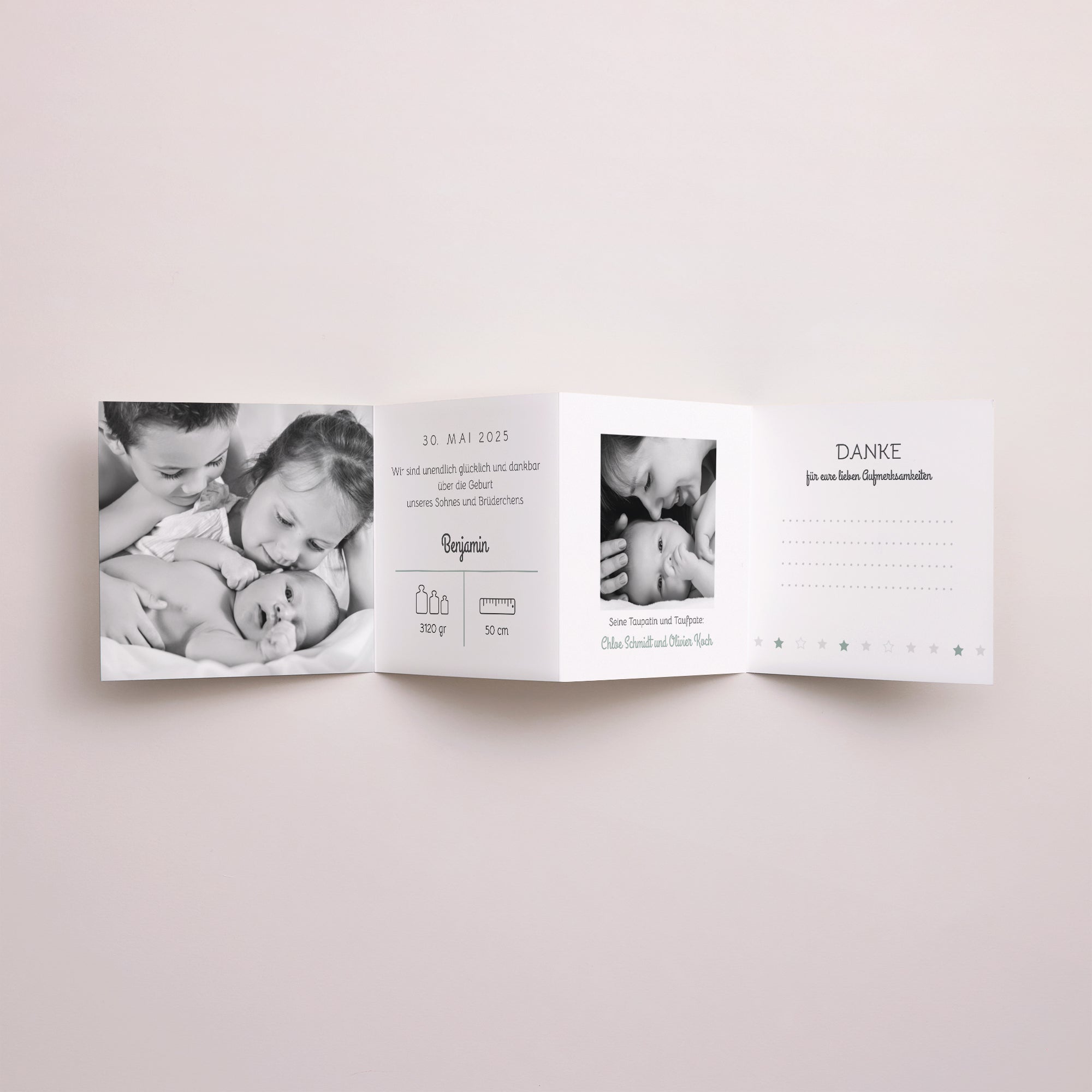 Geburtskarte Akkordeon Der Blaue Stern foto N° 2
