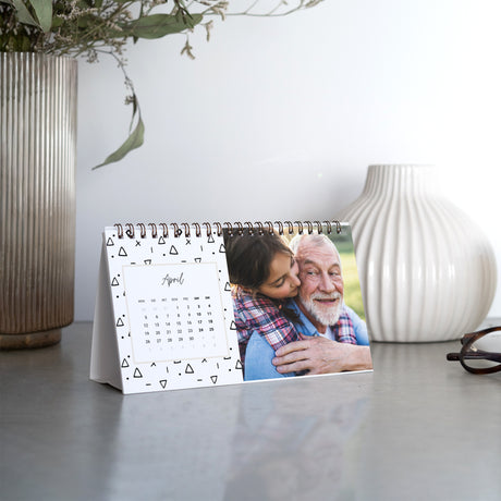 Kalender Weihnachten Büro, Landschaft Dreiecke SCHWARZ UND WEISS