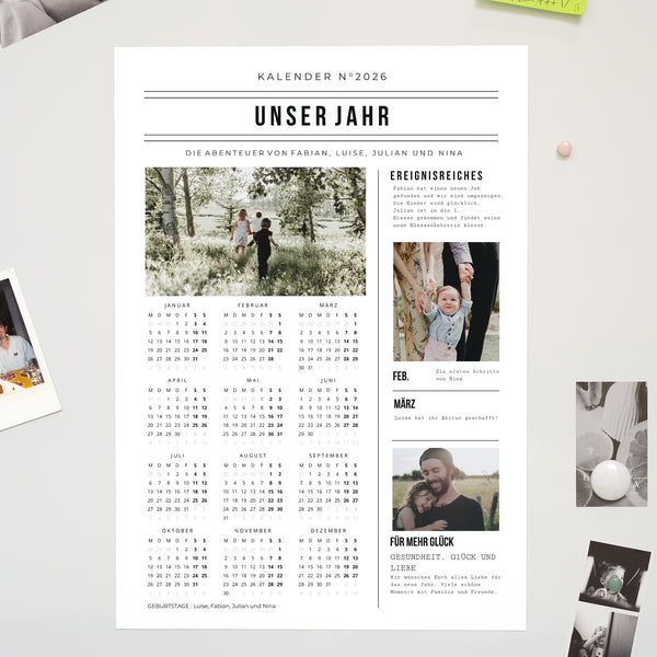 Kalender Weihnachten Magnetischer, einblattkalender hochformat Tagebuch Jahr foto