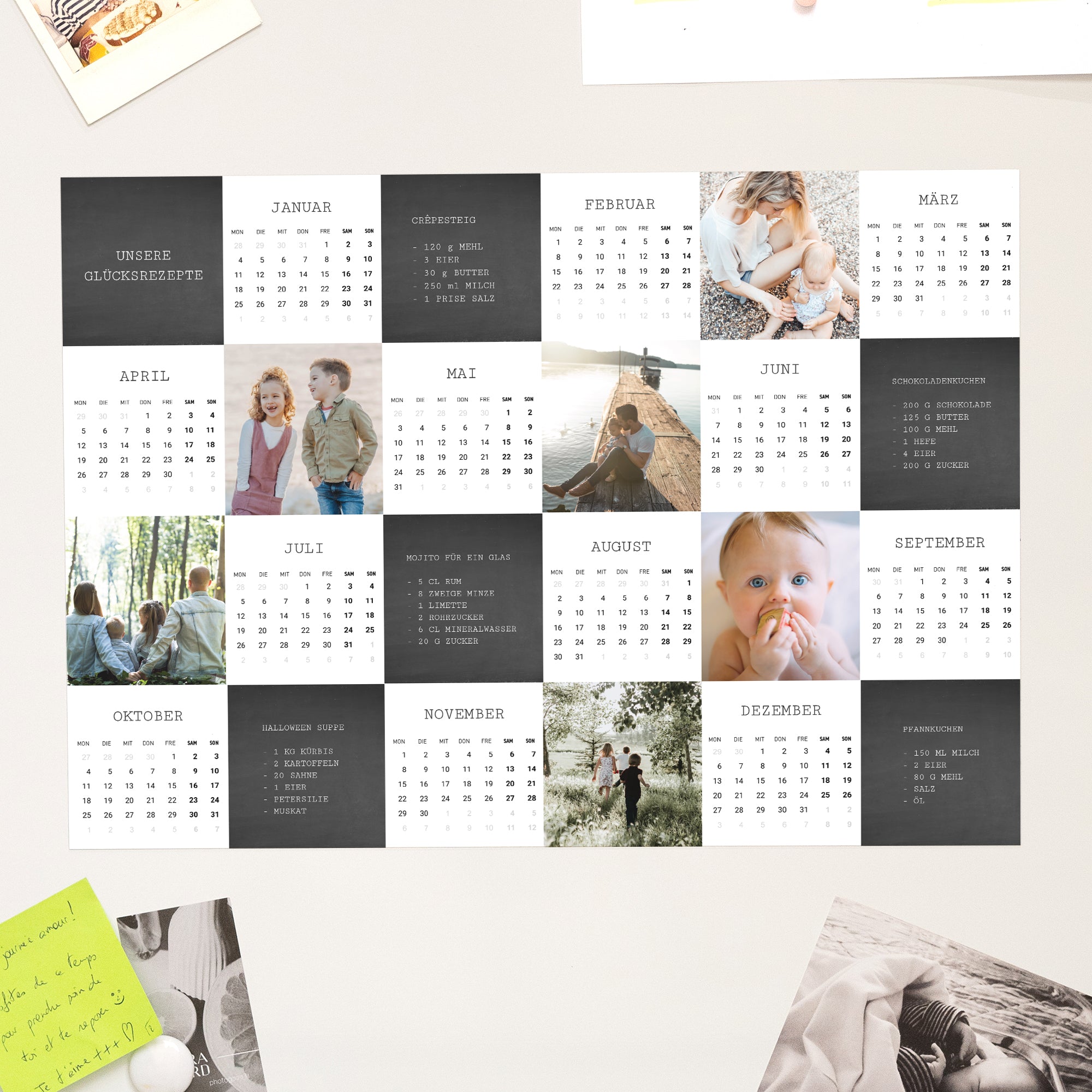 Kalender Weihnachten Magnetischer, einseitiges landschaft Rezept für Glück foto N° 1
