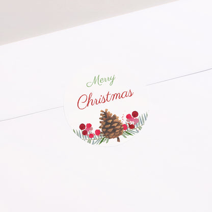 Sticker Weihnachten Rund Zapfen foto N° 2