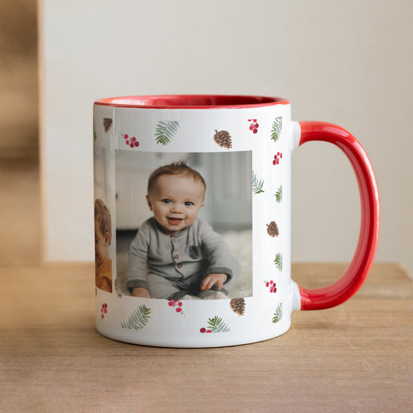 Tasse Weihnachten Rot Fotos und Wald foto