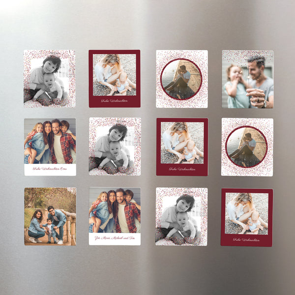 Fotoabzug Weihnachten Pack mit 12, magnetisch Rahmen & Glitzer foto