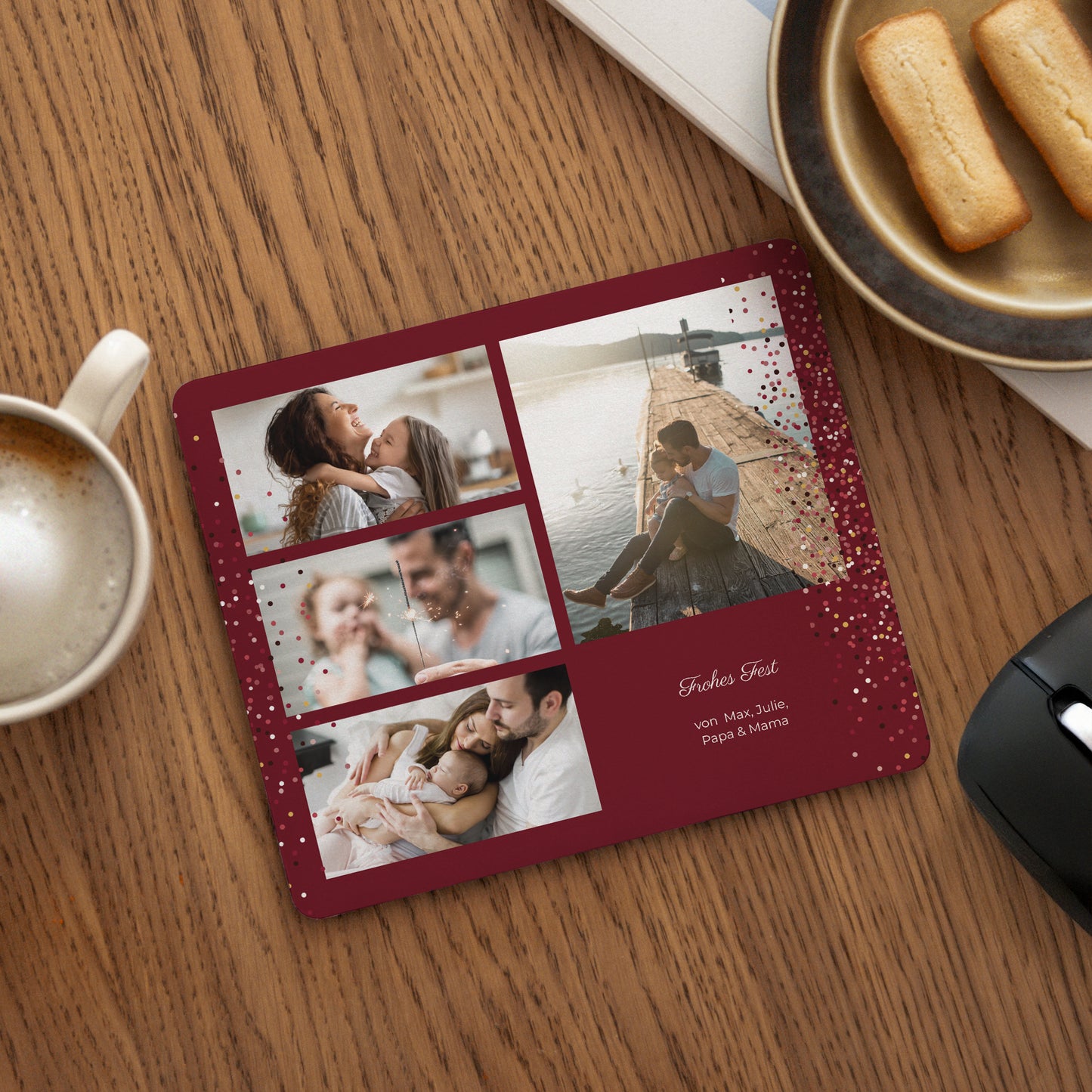 Mousepad Weihnachten Rechteck Rahmen & Glitzer foto N° 1
