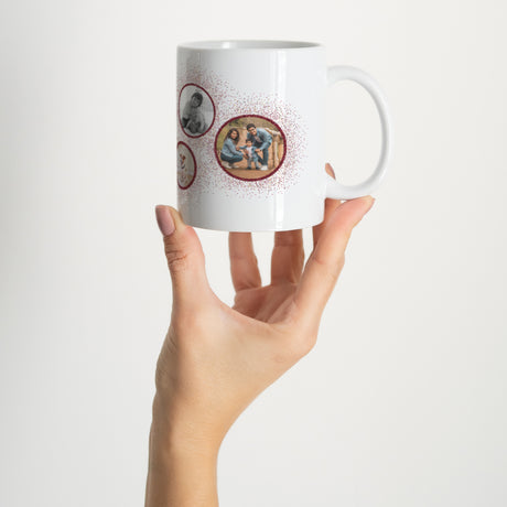 Tasse Weihnachten Weiß Rahmen & Glitzer
