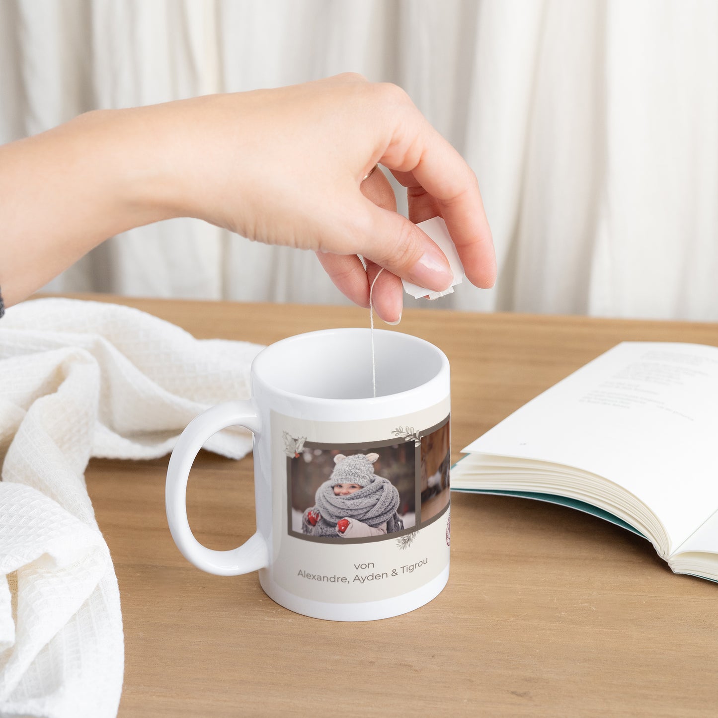 Tasse Objekte Weiß Weihnachtsblätter & -zweige foto N° 3