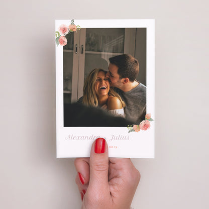Save the date Karte Hochzeit Porträt Floral Crown foto N° 2