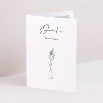 Dankeskarte Hochzeit Doppelter Porträtflügel Brin d'Amour foto N° 1