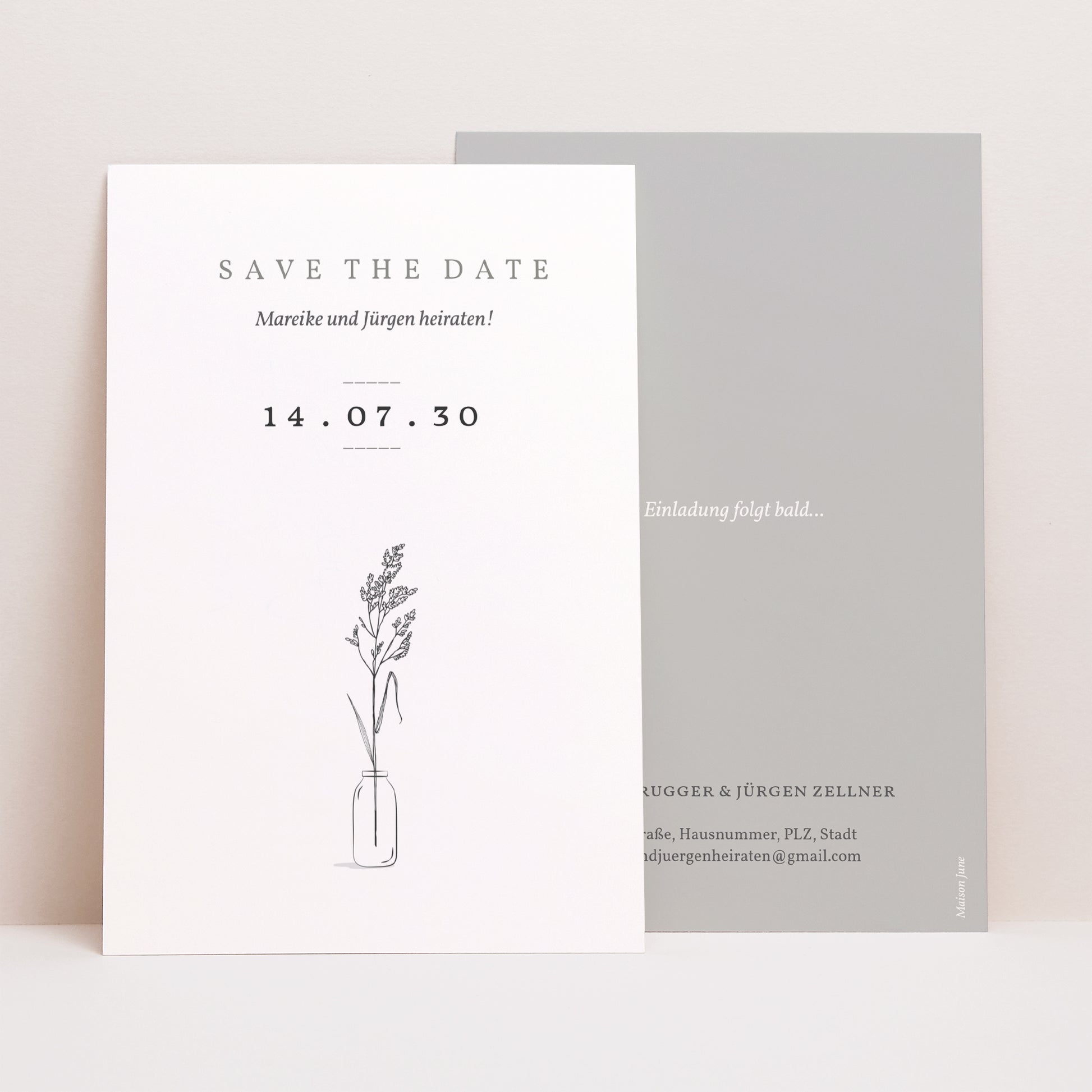 Save the date Karte Hochzeit PortraitPorträt Brin d'Amour foto N° 1