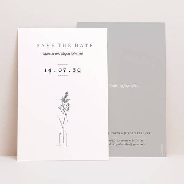 Save the date Karte Hochzeit PortraitPorträt Brin d'Amour foto