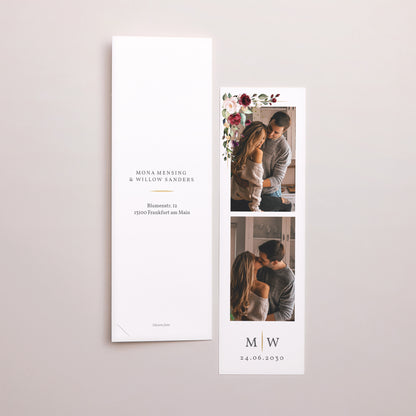 Hochzeitseinladung Fotoautomaten Lesezeichen Krone Marsala foto N° 3