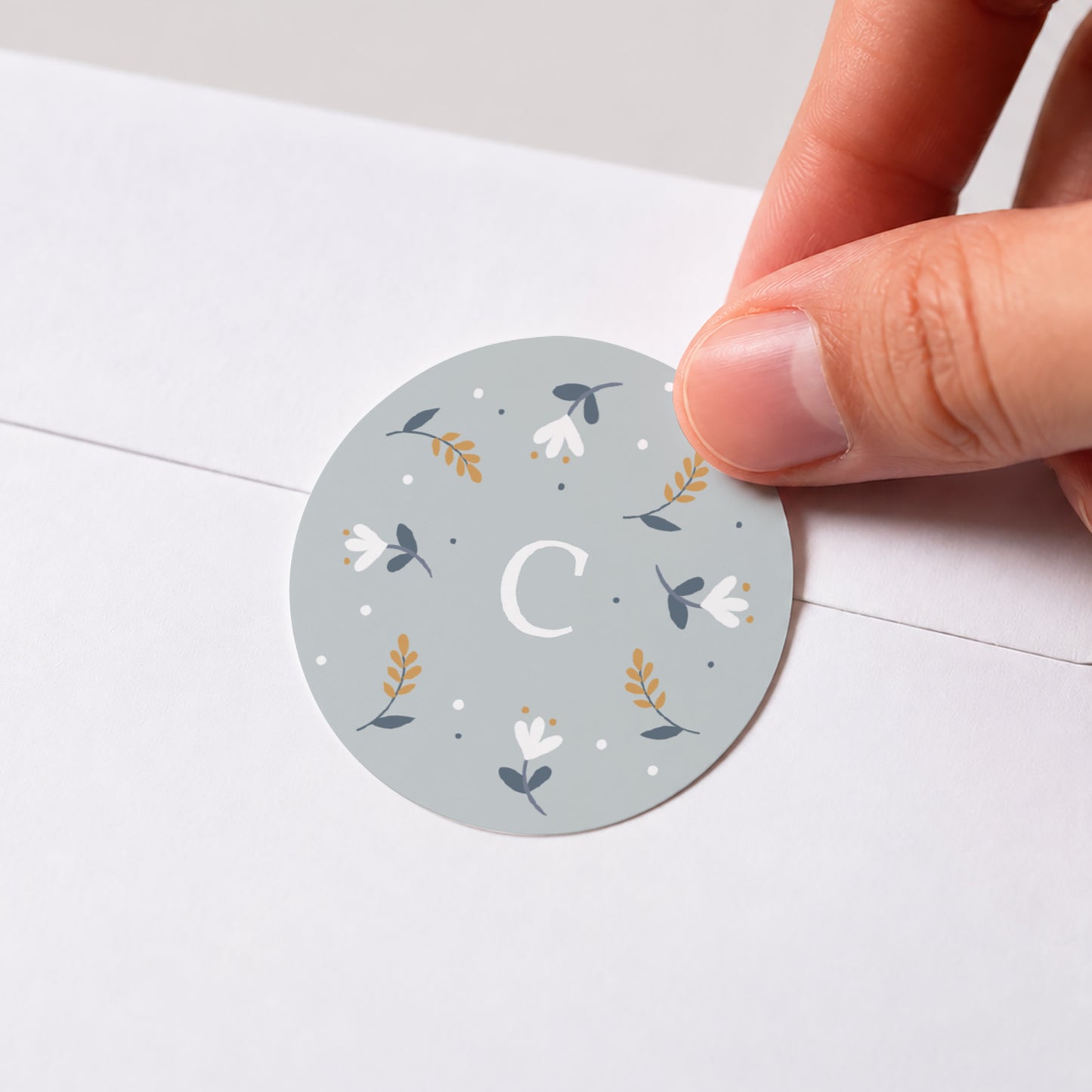 Sticker Geburt Rund Kuschelhase foto N° 1