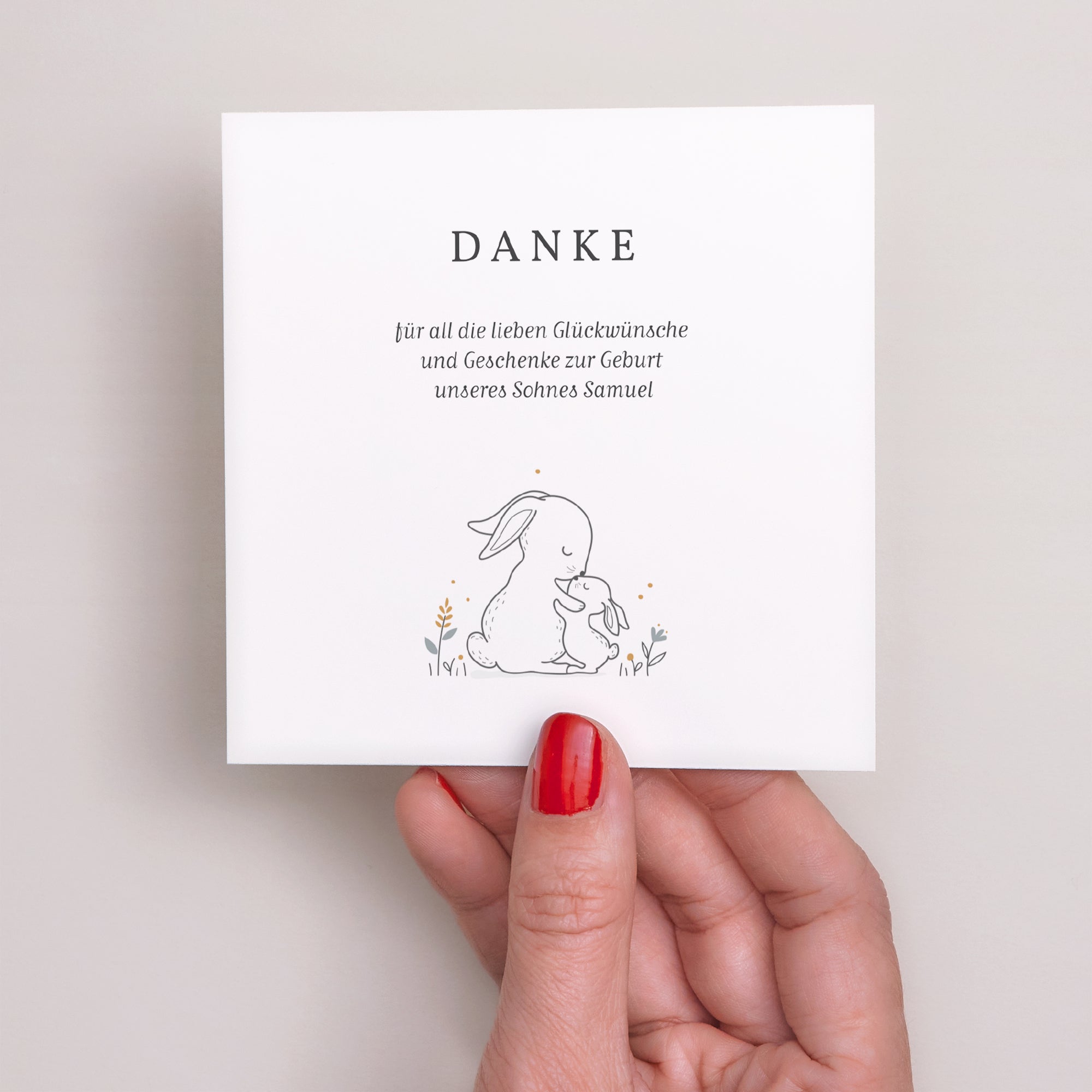 Dankeskarte Geburt Quadrat Liberty Kellner foto N° 2