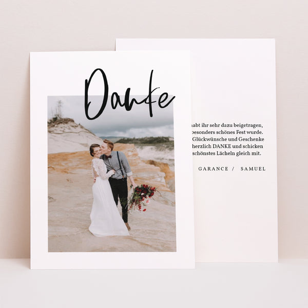 Dankeskarte Hochzeit Porträt Brush-Effekt foto