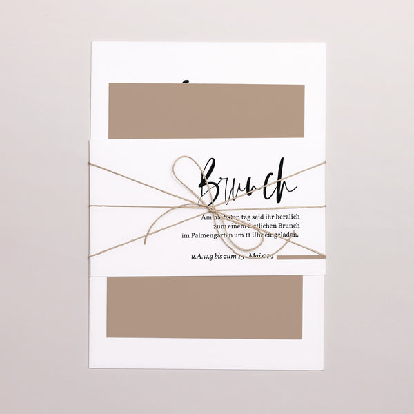 Hochzeitseinladung 3 Karten, Band Brush-Effekt foto
