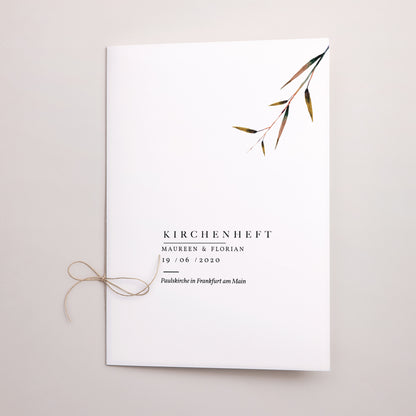 Kirchenheft Hochzeit Doppelflügel Leinen & Senf foto N° 1