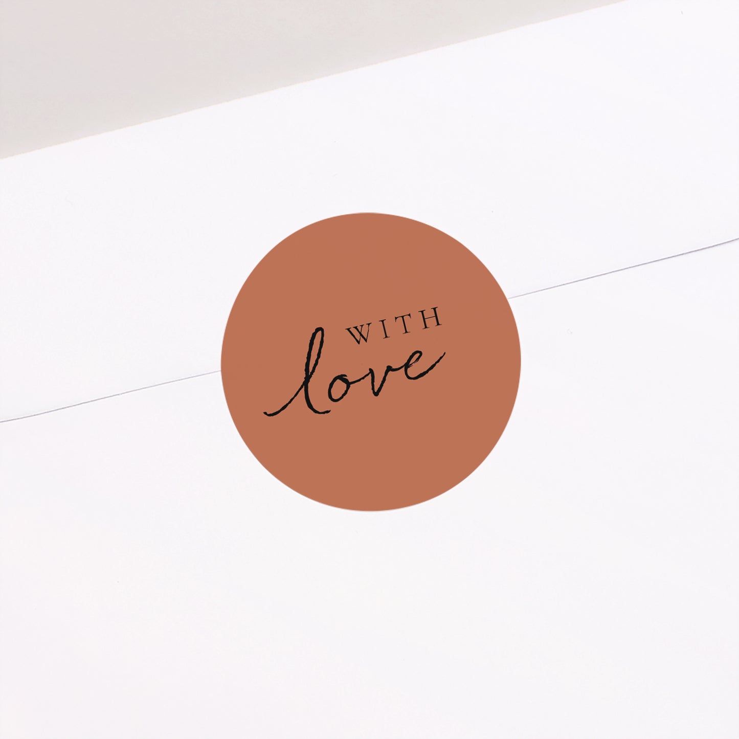Sticker Hochzeit Rund Zimtfarbene Kalligraphie foto N° 2