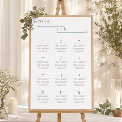 Sitzplan Hochzeit Porträt 60 x 90 cm Eukalyptus foto N° 1
