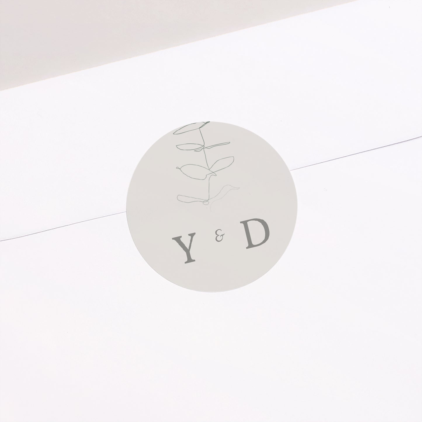 Sticker Hochzeit Rund Eukalyptus foto N° 2