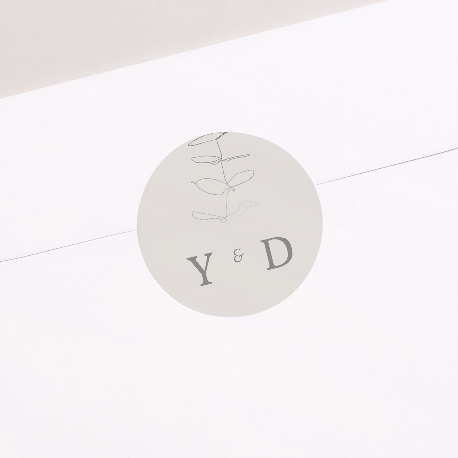 Sticker Hochzeit Rund Eukalyptus foto N° 2