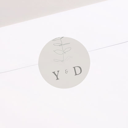 Sticker Hochzeit Rund Eukalyptus foto N° 2