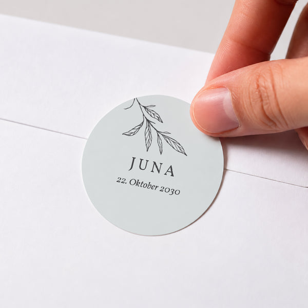 Sticker Geburt Rund Jolie Pousse foto
