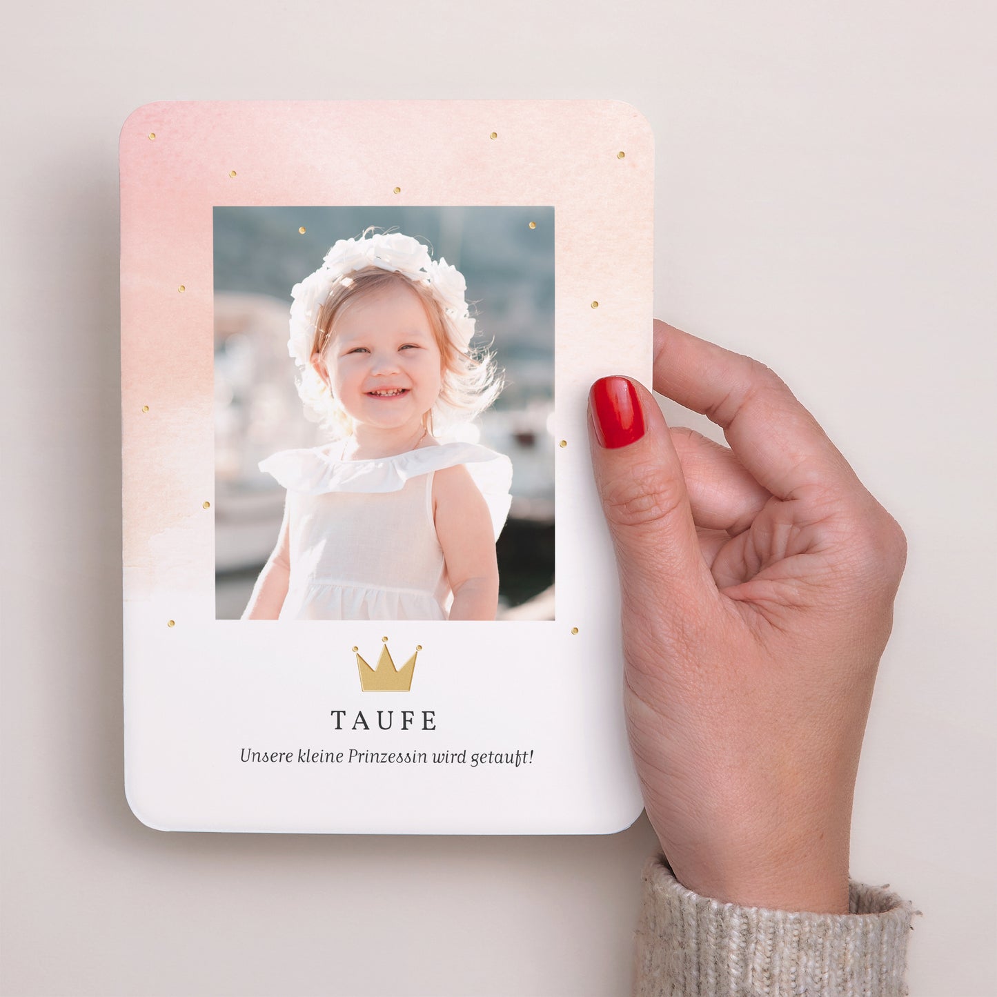 Taufeinladung Porträt, abgerundete Kanten Prinzessin foto N° 2