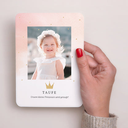 Taufeinladung Porträt, abgerundete Kanten Prinzessin foto N° 2