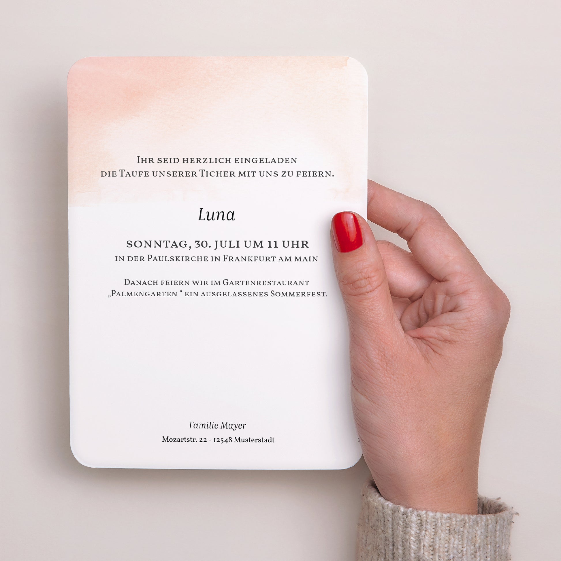 Taufeinladung Porträt, abgerundete Kanten Prinzessin foto N° 3