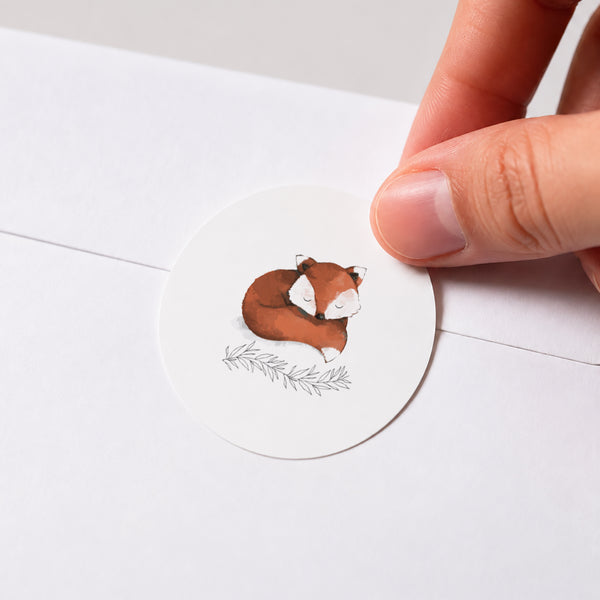 Sticker Geburt Rund Foxy foto