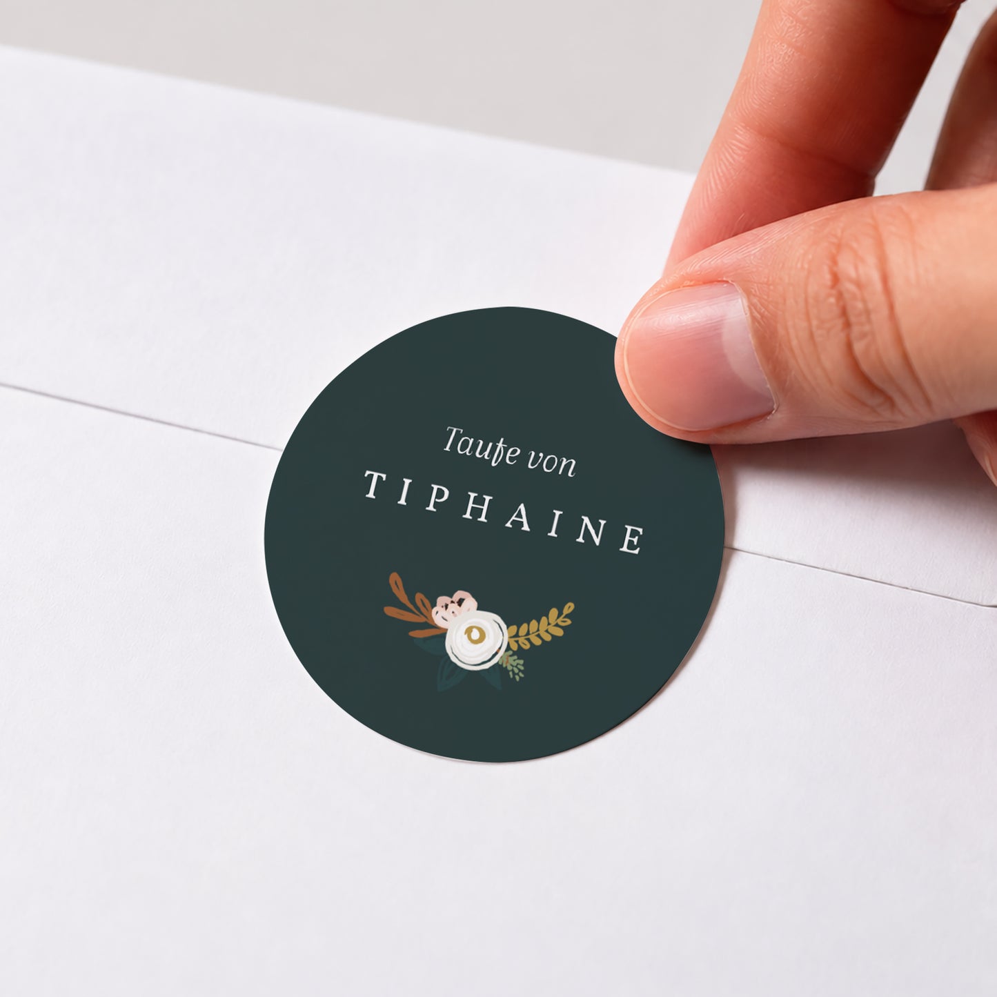 Sticker Taufe Rund Liberty Folk foto N° 1
