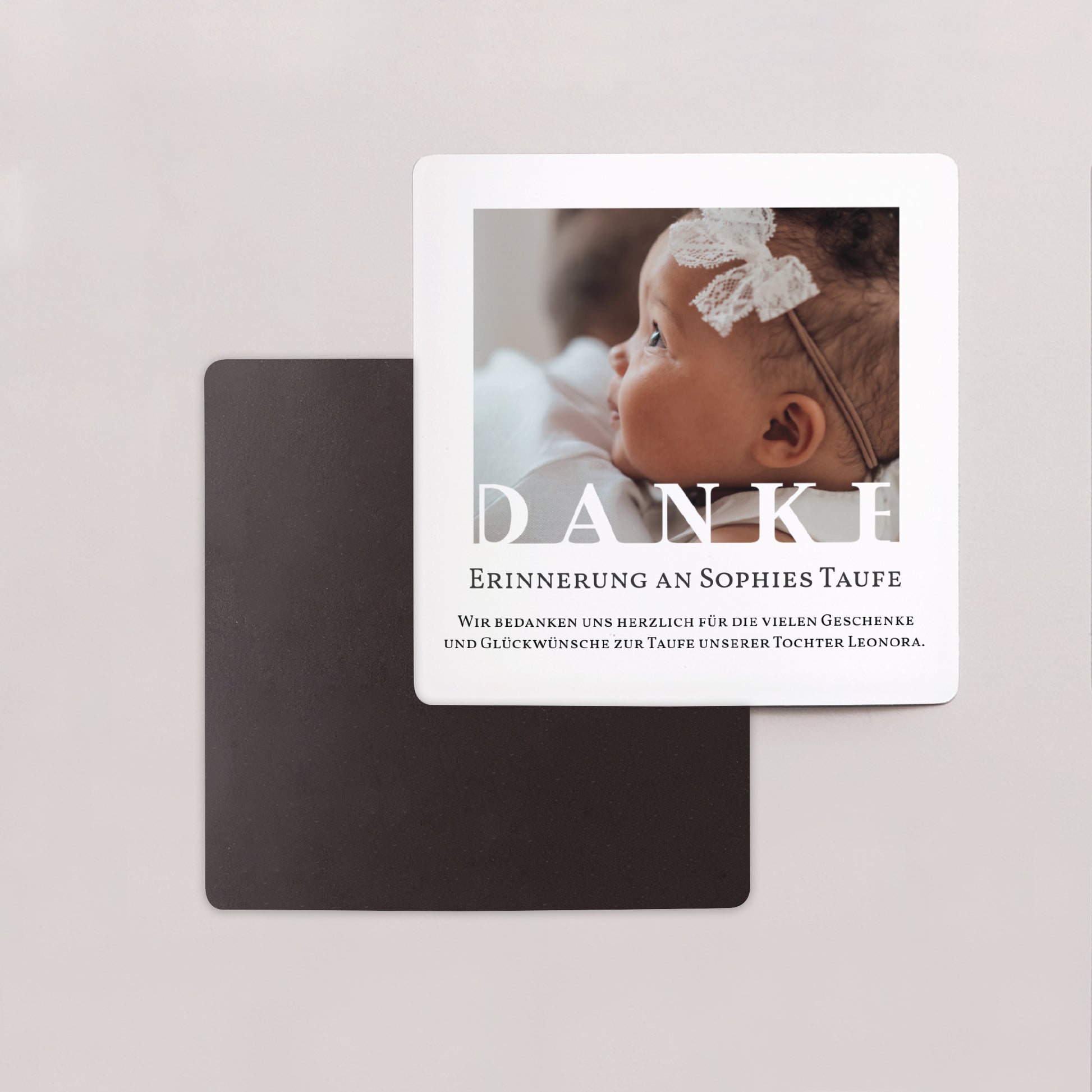 Dankeskarte Taufe Satz von 9, magnetisch. Grafik foto N° 2